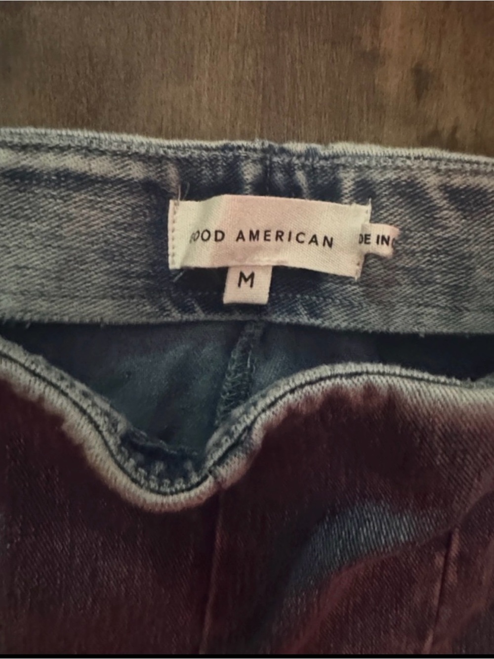 Good American Power Stretch Pull-On Flare Jeans Acid Wash Sz M - Picture 4 of 7